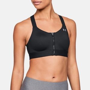 Under Armour Black Zipper Sport Bra Sz 32C